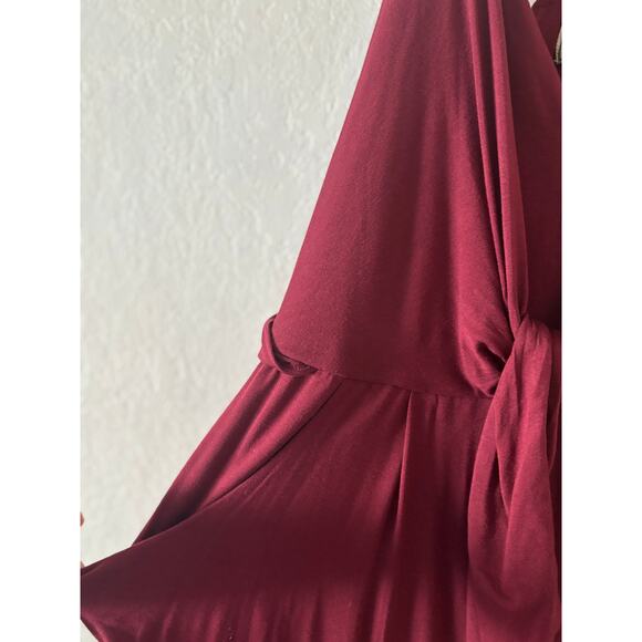 Anthropologie Moulinette Soeurs Burgundy Red Romper Jumpsuit Pockets Medium - Picture 5 of 9